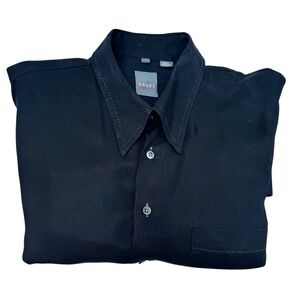 HAUPT BLACK W CONTRASTING STITCHING LONG SLEEVE BUTTON UP SHIRT